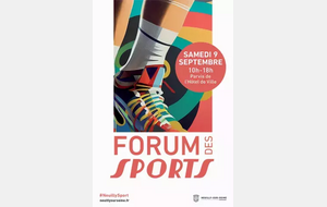 Retrouvez nous au forum des sports le 9 septembre !